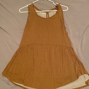 Cute mustard and white summer blouse.